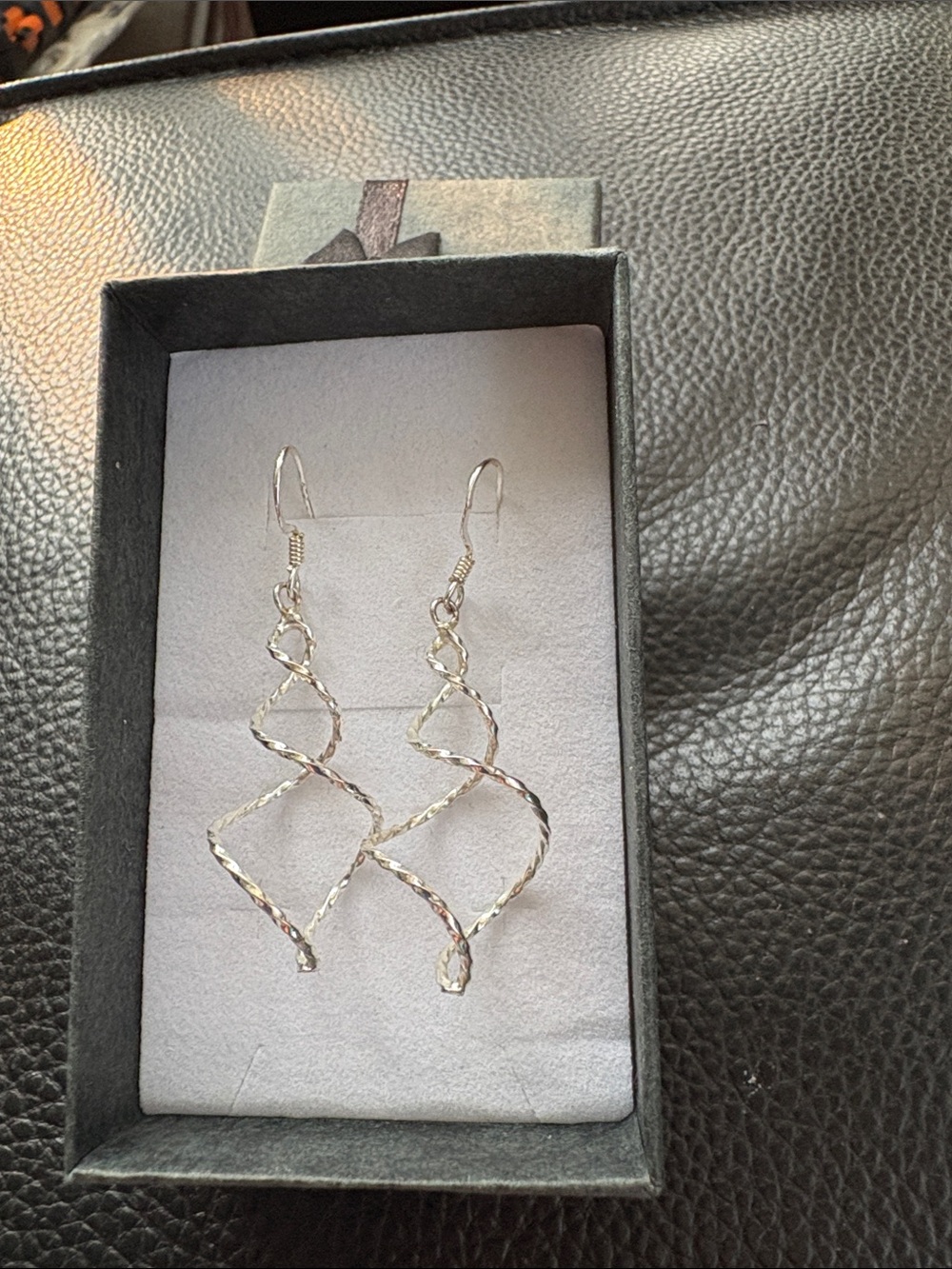 Sterling Silver  Twisted Spiral Drop Earrings